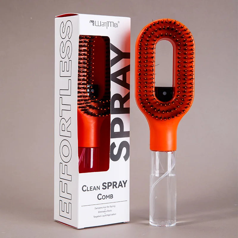 2in1 Sprayer Comb Soft Scalp Massage Nylon Bristles Hairbrush with Spray Bottle for Essential Oil Water Hair Styling Tools
