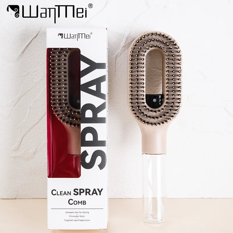 2in1 Sprayer Comb Soft Scalp Massage Nylon Bristles Hairbrush with Spray Bottle for Essential Oil Water Hair Styling Tools