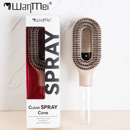 2in1 Sprayer Comb Soft Scalp Massage Nylon Bristles Hairbrush with Spray Bottle for Essential Oil Water Hair Styling Tools