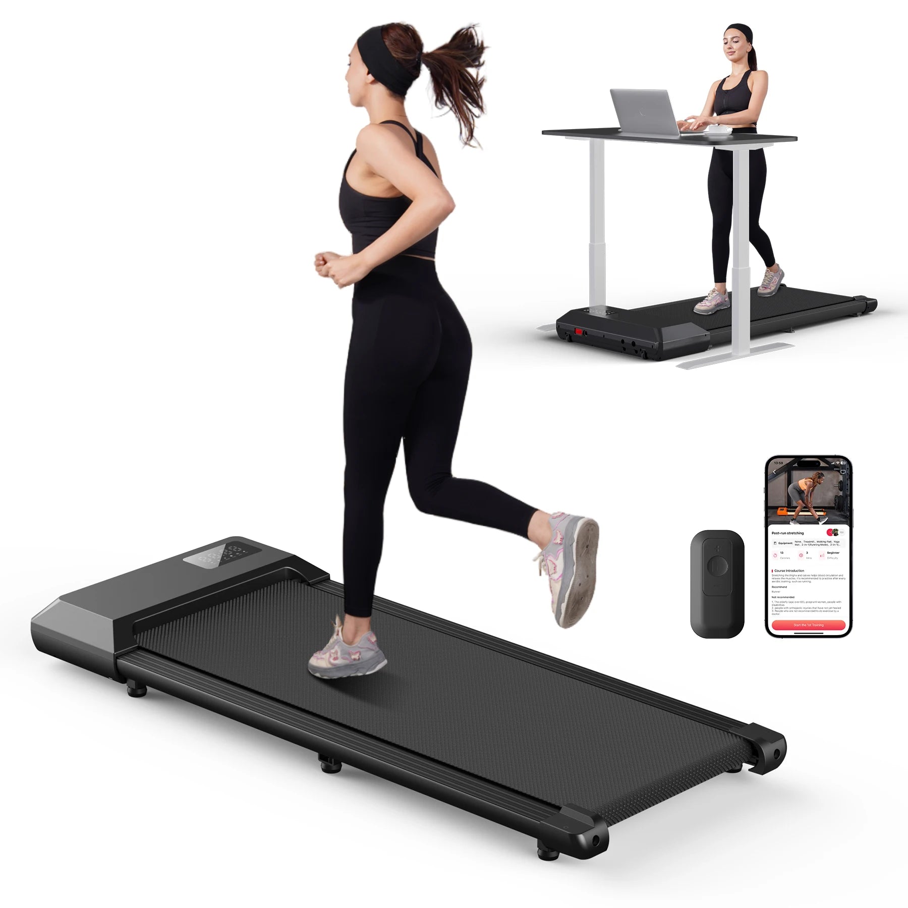 Silent Heavy Duty 2-in-1 Folding Treadmill