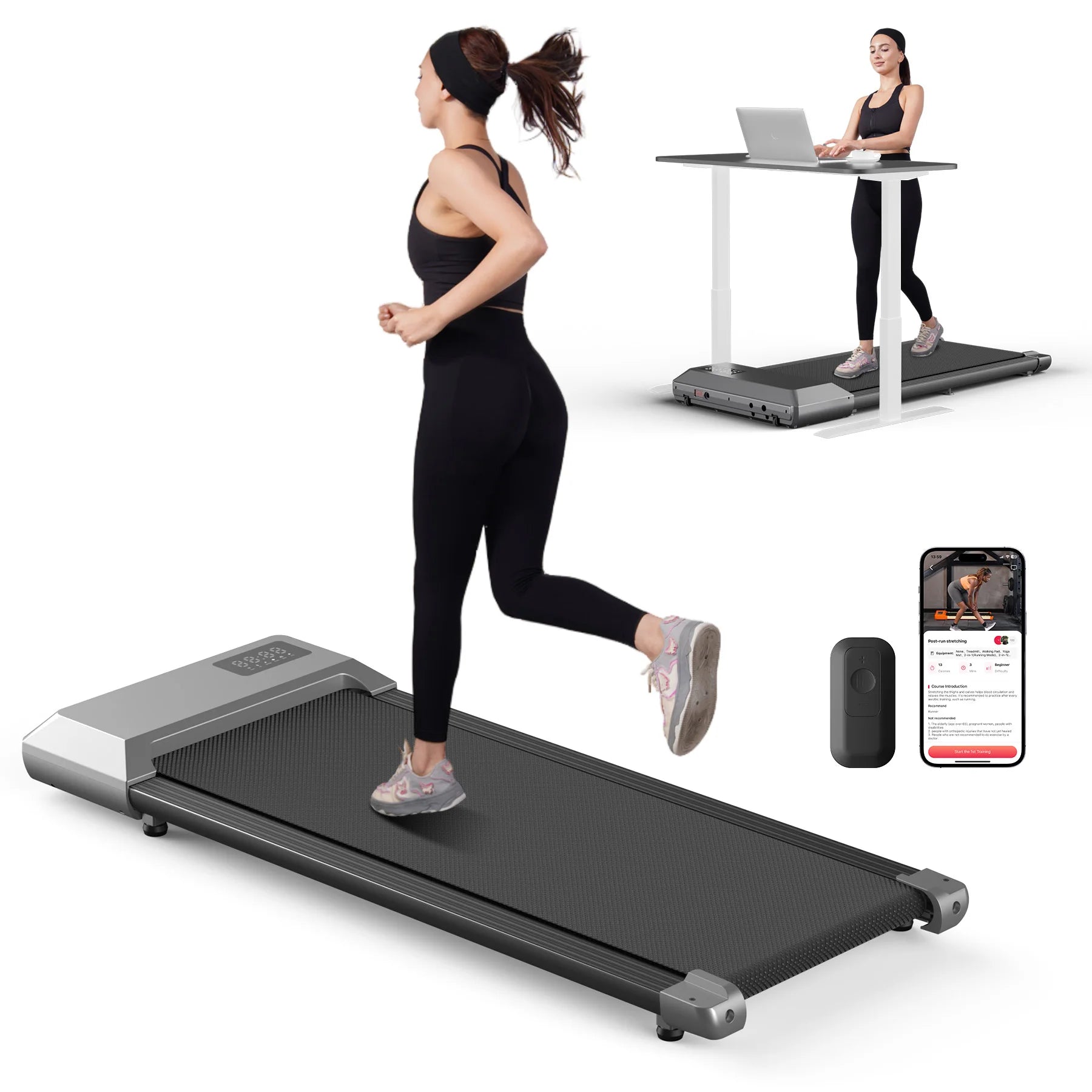 Silent Heavy Duty 2-in-1 Folding Treadmill