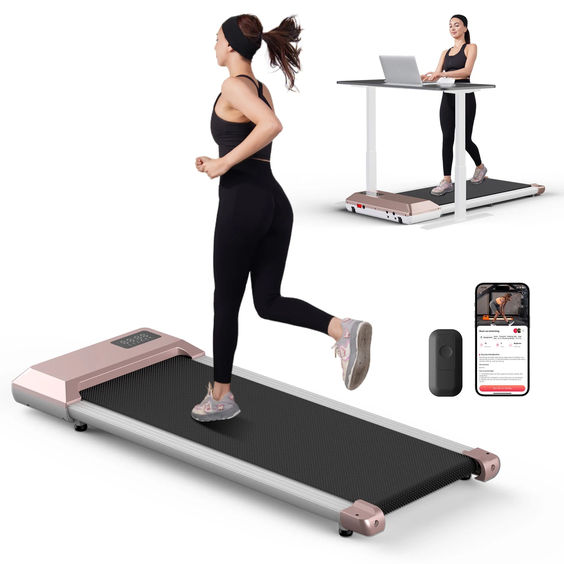 Silent Heavy Duty 2-in-1 Folding Treadmill
