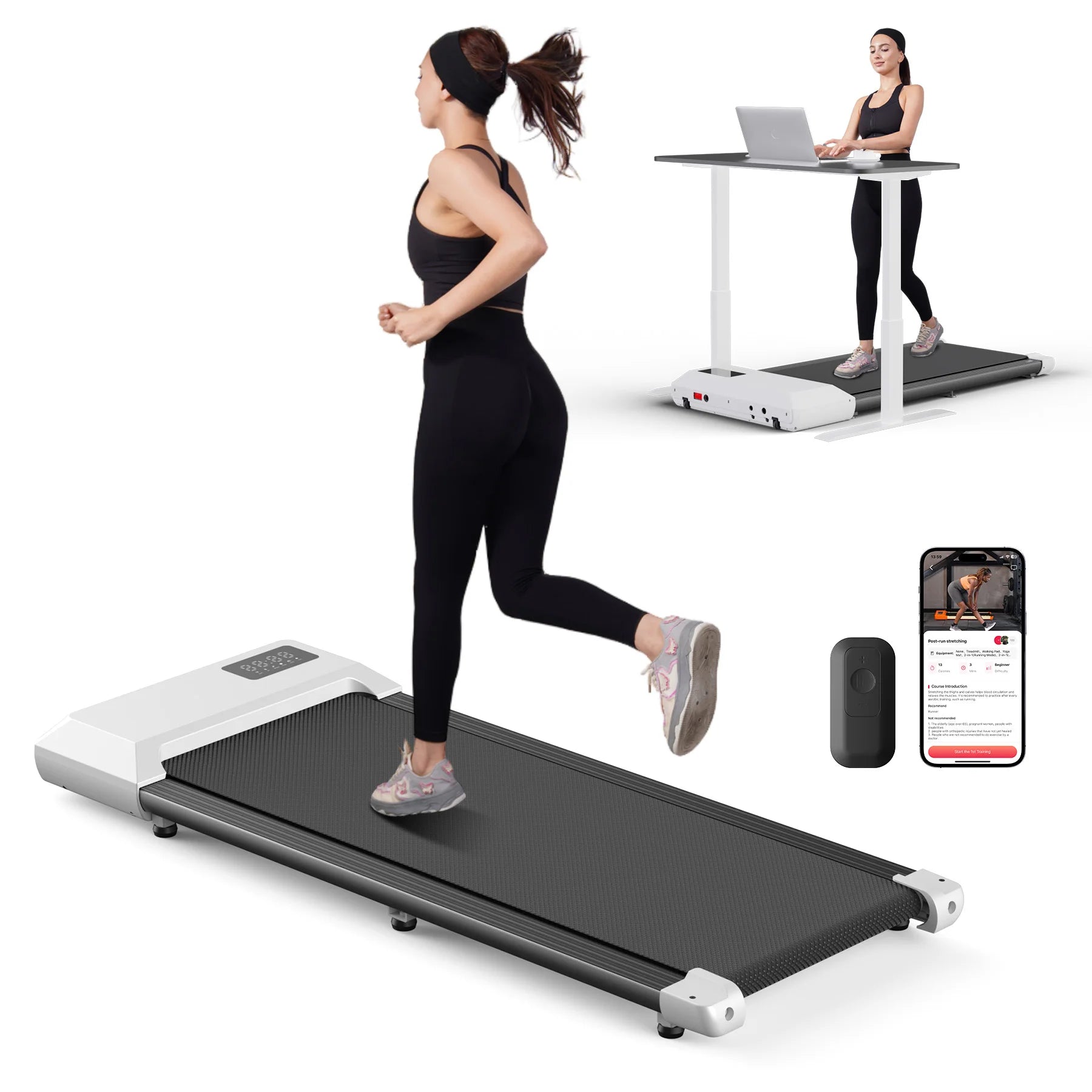 Silent Heavy Duty 2-in-1 Folding Treadmill